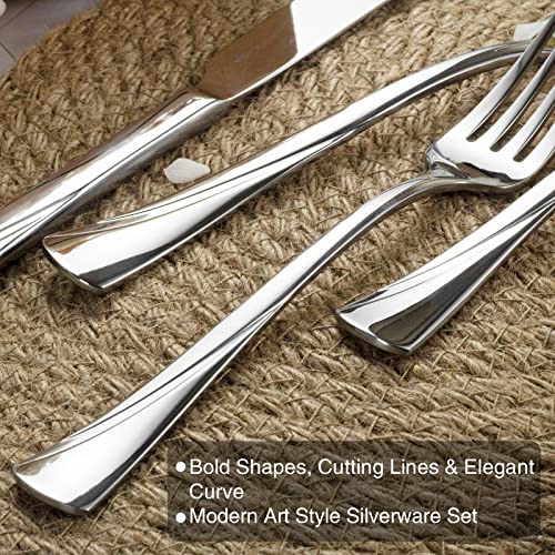 Alice 40 Piece Silverware Set Stainless Steel Flatware Set (8 Count)