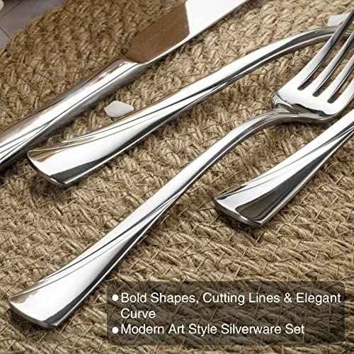 Alice 45 Piece Silverware Set Stainless Steel Flatware Set (6.25 Count)