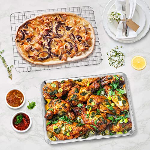 12.5 Inch Toaster Oven Pan Tray with Wire Rack