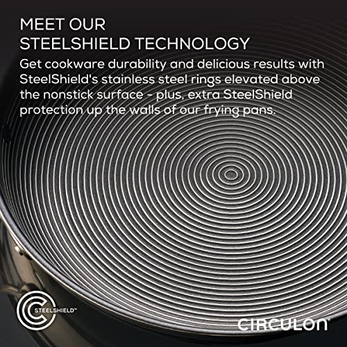 Clad Stainless Steel Induction Frying Pan and Wok Set with Hybrid SteelShield and Nonstick Technology (4 Count)