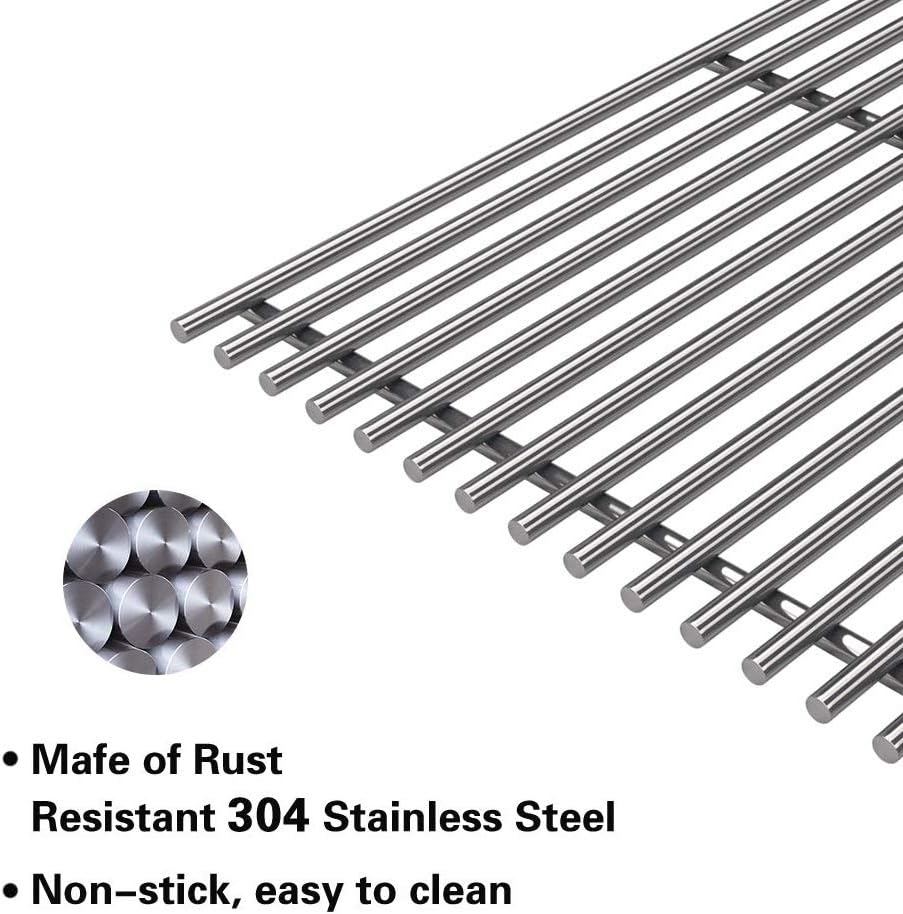 SES531 (4-Pack) 19 1/4" Stainless Steel Cooking Grid Grates for Nexgrill CK4CKWN, CG4CKW, CG4TCBN, CG4TCBRN, CG4TCN, CG4TDBRN, CG4TDN, CG5TCBN, CG5TCBRN, CG5TCN, CG5TDBRN, CG5TDN, CK4CKWN