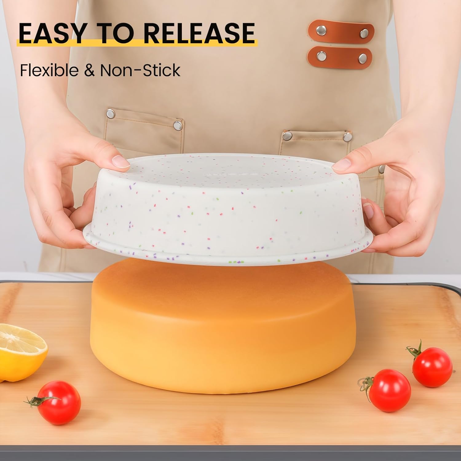 Vinino 8 Inch Silicone Round Cake Pan with Metal Reinforced Frame, Nonstick Silicone Springform Pan for Baking Suitable for Making Layers, Cheese & Chocolate Cakes - Culinary Roots