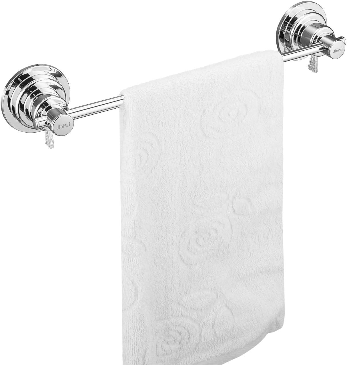 JiePai Suction Cup Towel Bar 16 Inch,Removable Vacuum Suction Towel Holder Suction Towel Rack for Bathroom Kitchen