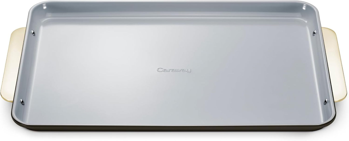 Caraway Non-Stick Ceramic Baking Sheet - Naturally Slick Ceramic Coating - Non-Toxic, PTFE & PFOA Free - Perfect for Baking, Roasting, and More - Large (18" x 13") - Black - Culinary Roots