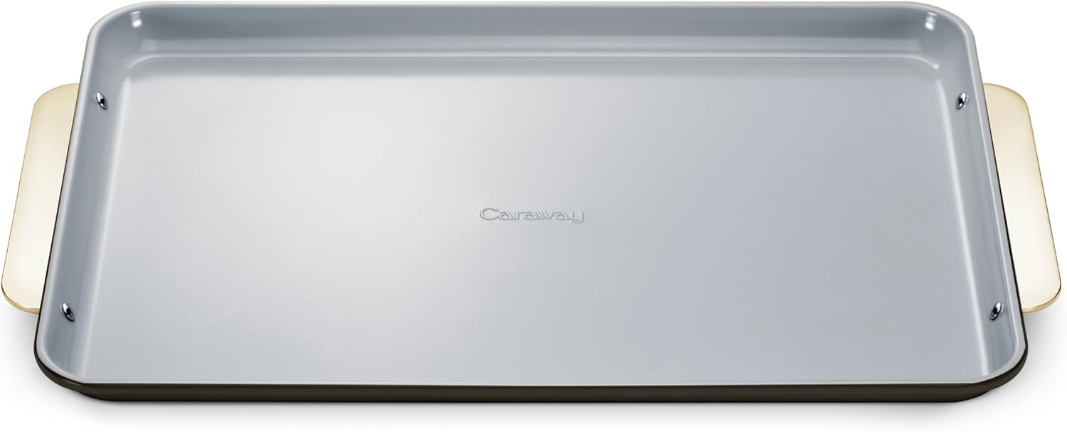 Caraway Non-Stick Ceramic Baking Sheet - Naturally Slick Ceramic Coating - Non-Toxic, PTFE & PFOA Free - Perfect for Baking, Roasting, and More - Large (18" x 13") - Black - Culinary Roots