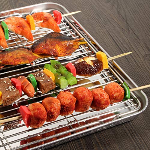 Baking Sheet with Rack Set [2 Sheets + 2 Racks]