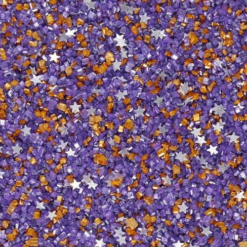 Sanding Sugar Edible Silver Glitter Stars Mix (3.5 Ounce)