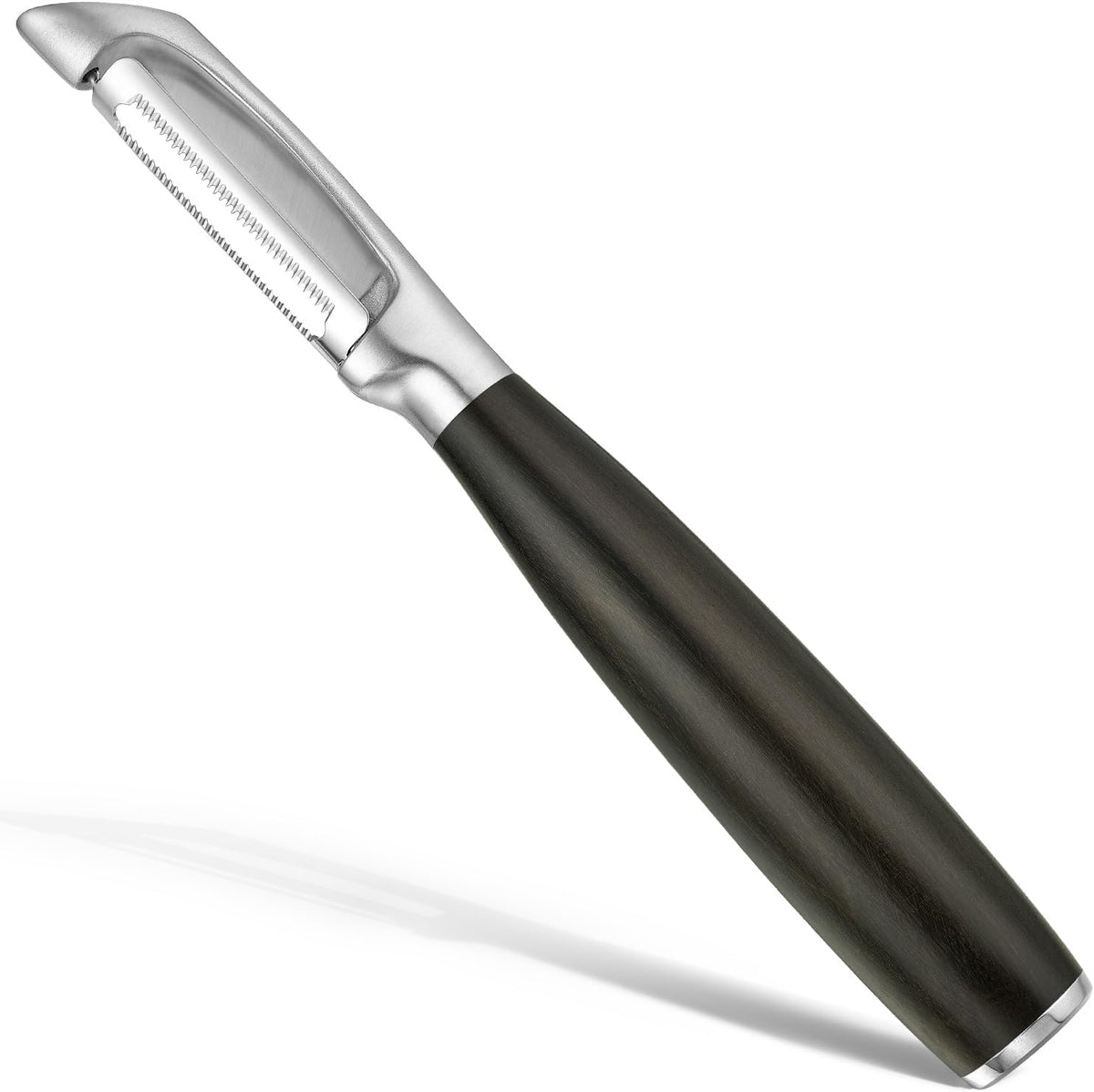 Serrated Blade Premium I Type 304 Stainless Steel Multifunctional Kitchen Peeler Real Wood Handle Ultra Sharp Blade Vegetable Potato Apple（Agarwood） - Culinary Roots
