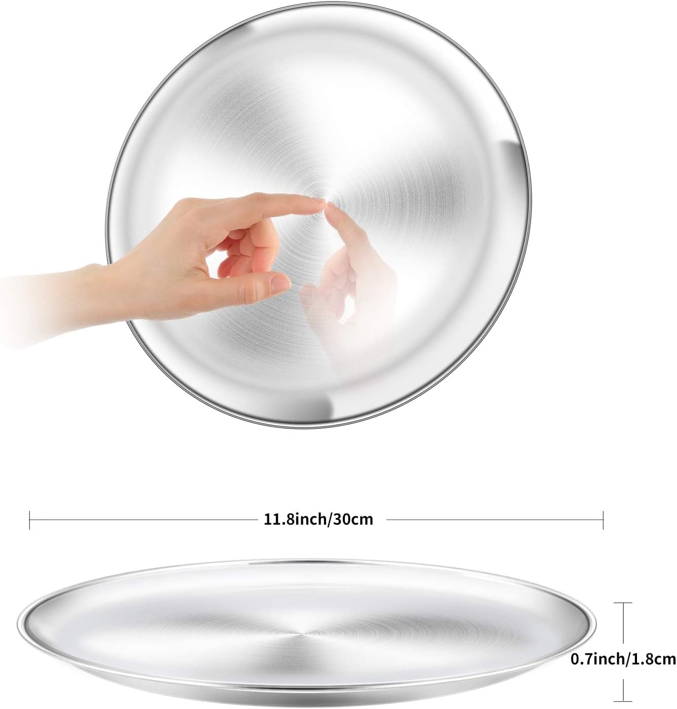 Pizza Pan Set of 3, Stainless Steel Pizza Pie Pan Tray Platter Pizza Tray, Round Pizza Dish Plate For Oven Baking, Healthy Metal Pizza Baking Cooking Pan for Oven - Size of 12 inch - Culinary Roots
