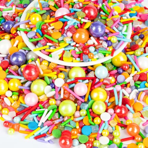 Edible Rainbow Pearl Sprinkles (4.6 Ounce)