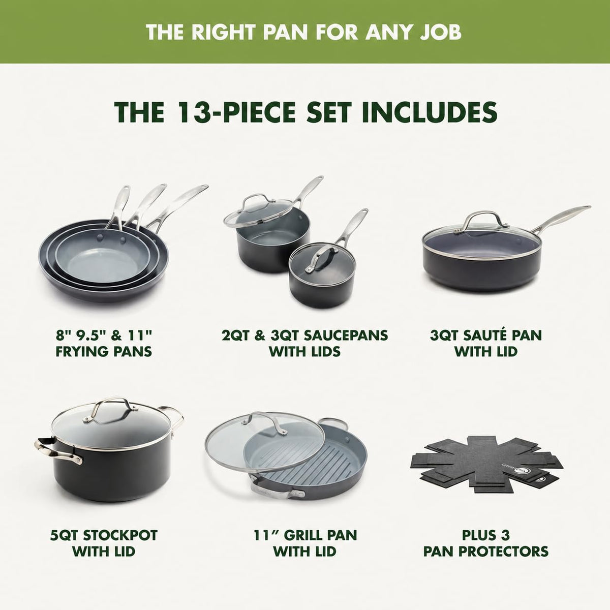 Valencia Pro 13 Piece Cookware Set Ceramic Nonstick Pots & Pans