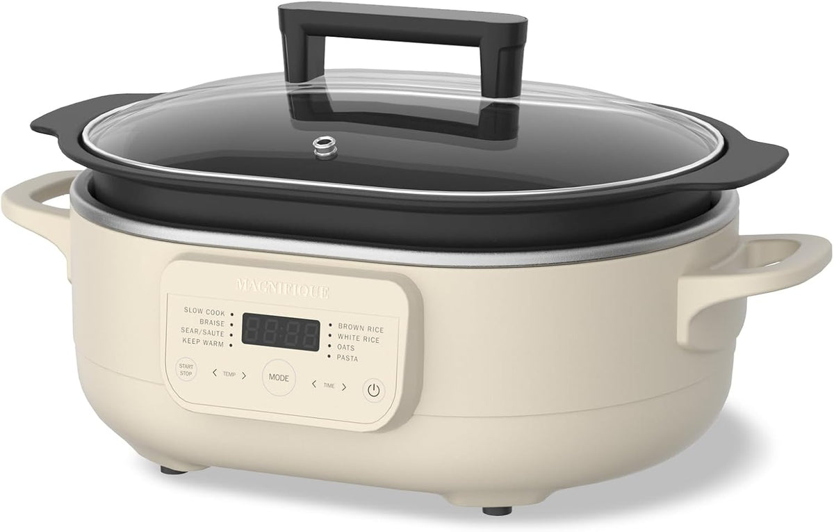 6 Quart Slow Cooker, with 8-in-1 Multi-Cooker, Casserole Programmable crock pot, Dutch Oven, Pasta, Nonstick, Oven Safe Pot to 500°F, Oatmeal - Culinary Roots
