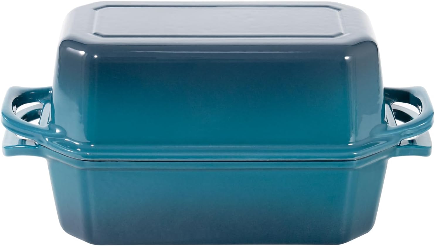Bread Pan Cast Iron Loaf Pan with Lid Bread Loaf Pan 9x5 Inch Loaf Pan Enameled Cast Iron Sourdough Loaf Pan, DarkCyan - Culinary Roots
