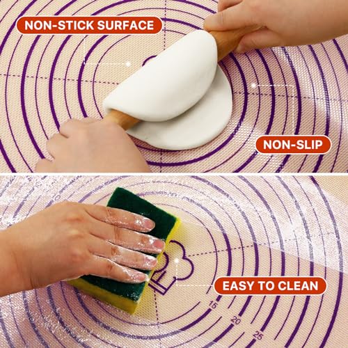 28"x20" Extra Thick Silicone Baking Mat for Pastry and Bread