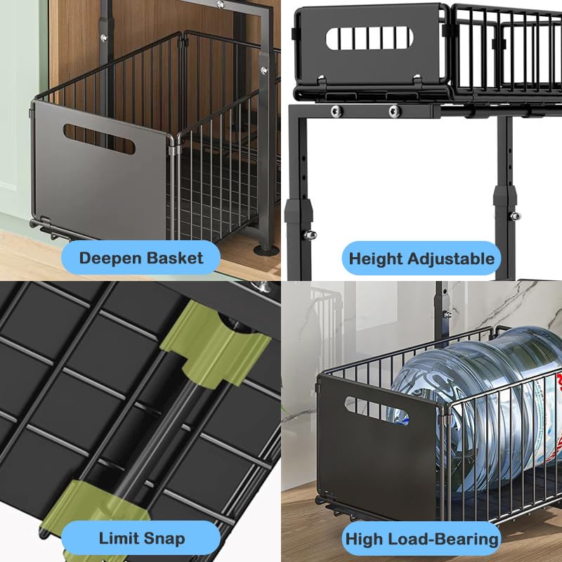 Under Sink Organizer with Adjustable Height