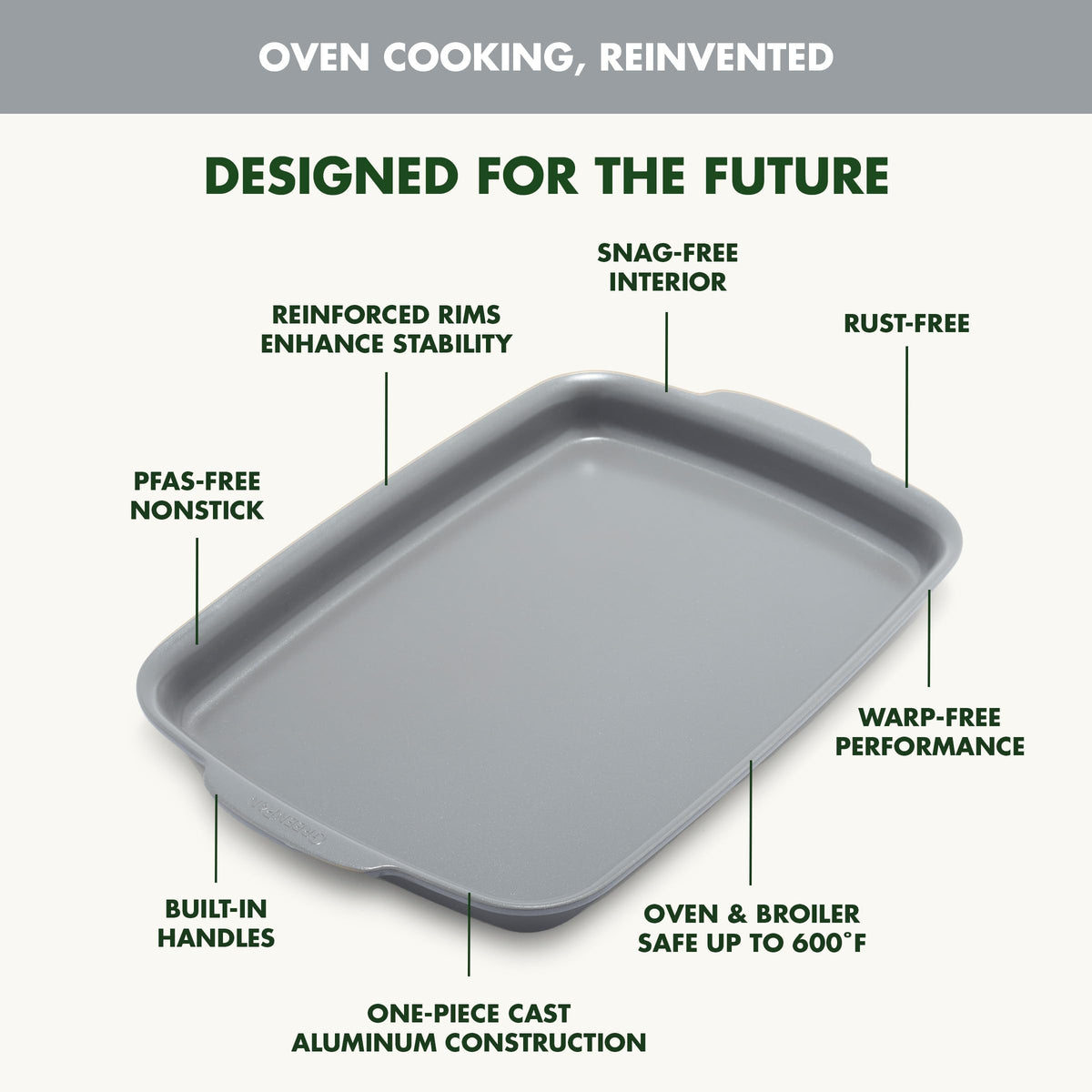 Premiere Ovenware Healthy Ceramic Nonstick 13" x 9" Quarter Sheet Baking Pan