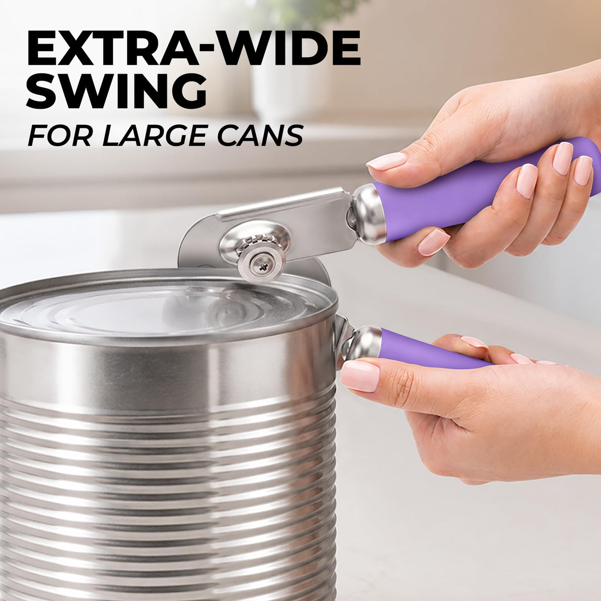 Stainless Steel Swing Open Manual Can Opener Comfortable Grip