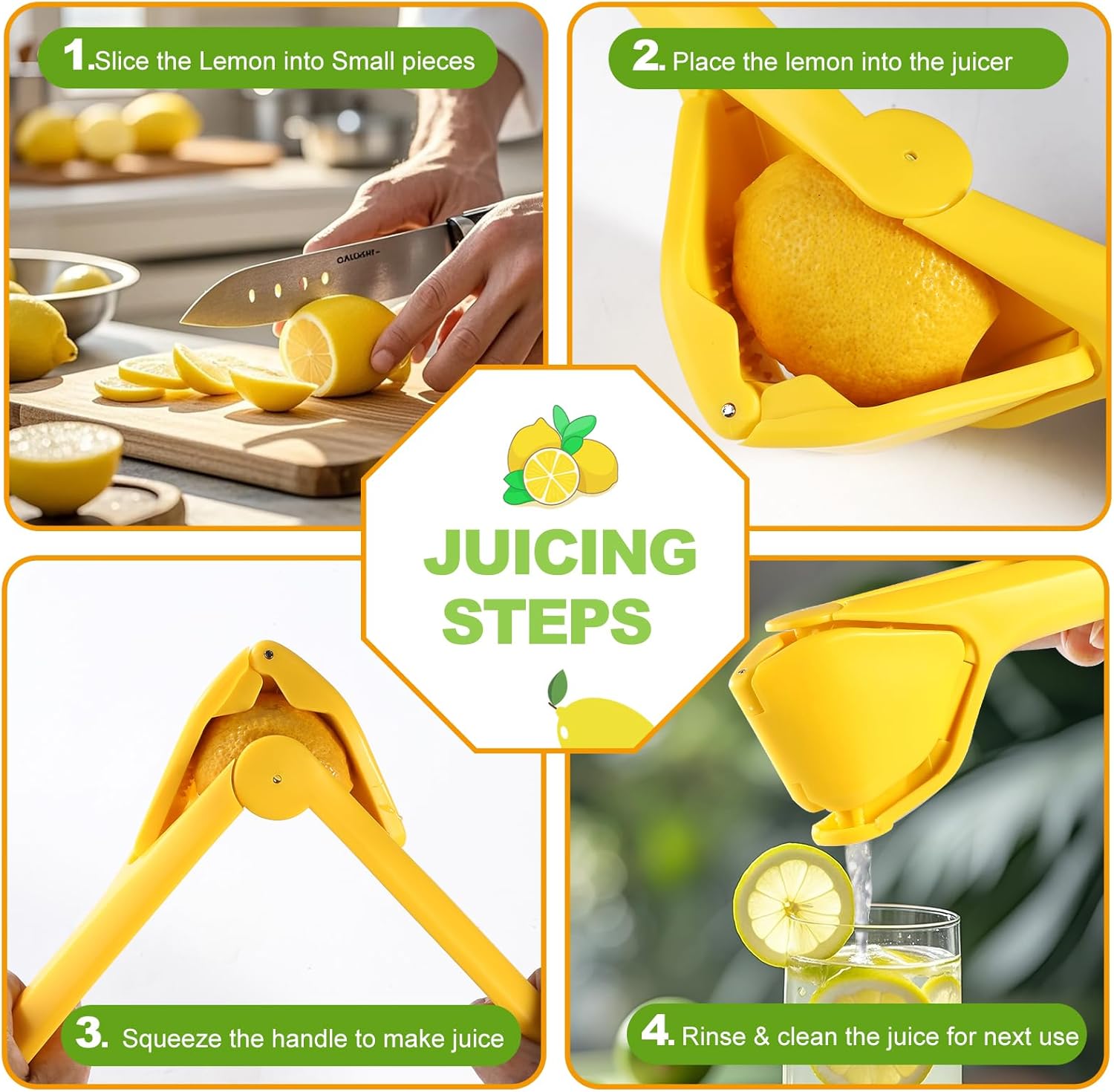 Lemon Squeezer, Effective Squeezing Juice Press, Easy-to-Use, Sturdy Flat Manual Lemon Juicer, Lime Squeezer, Citrus Juice Presser, to Squeeze Lemons, Limes, Citrus, oranges And Other Fruits - Culinary Roots