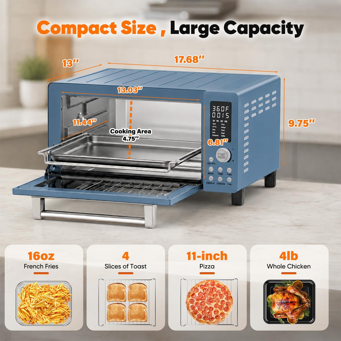Bravo Pro Convection Air Fryer Toaster Oven Combo