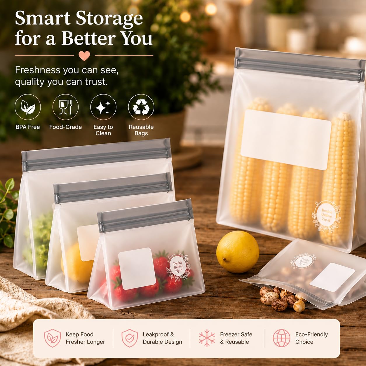 Reusable Food Storage Bags (10 Count)