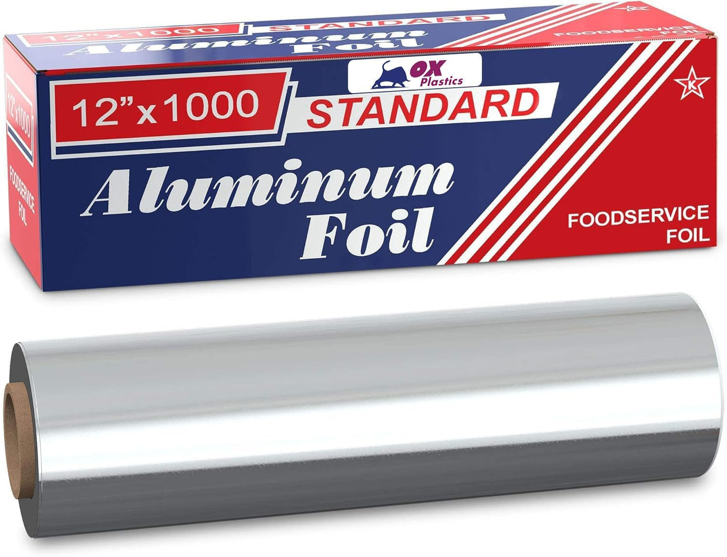 Standard Premium Aluminum Foil | 12”x1000 Feet Long | Industrial Size and Strength | Commercial Grade & Length Foil Wrap for Food Service Industry and Home Use| Strong Silver (1 Pack)
