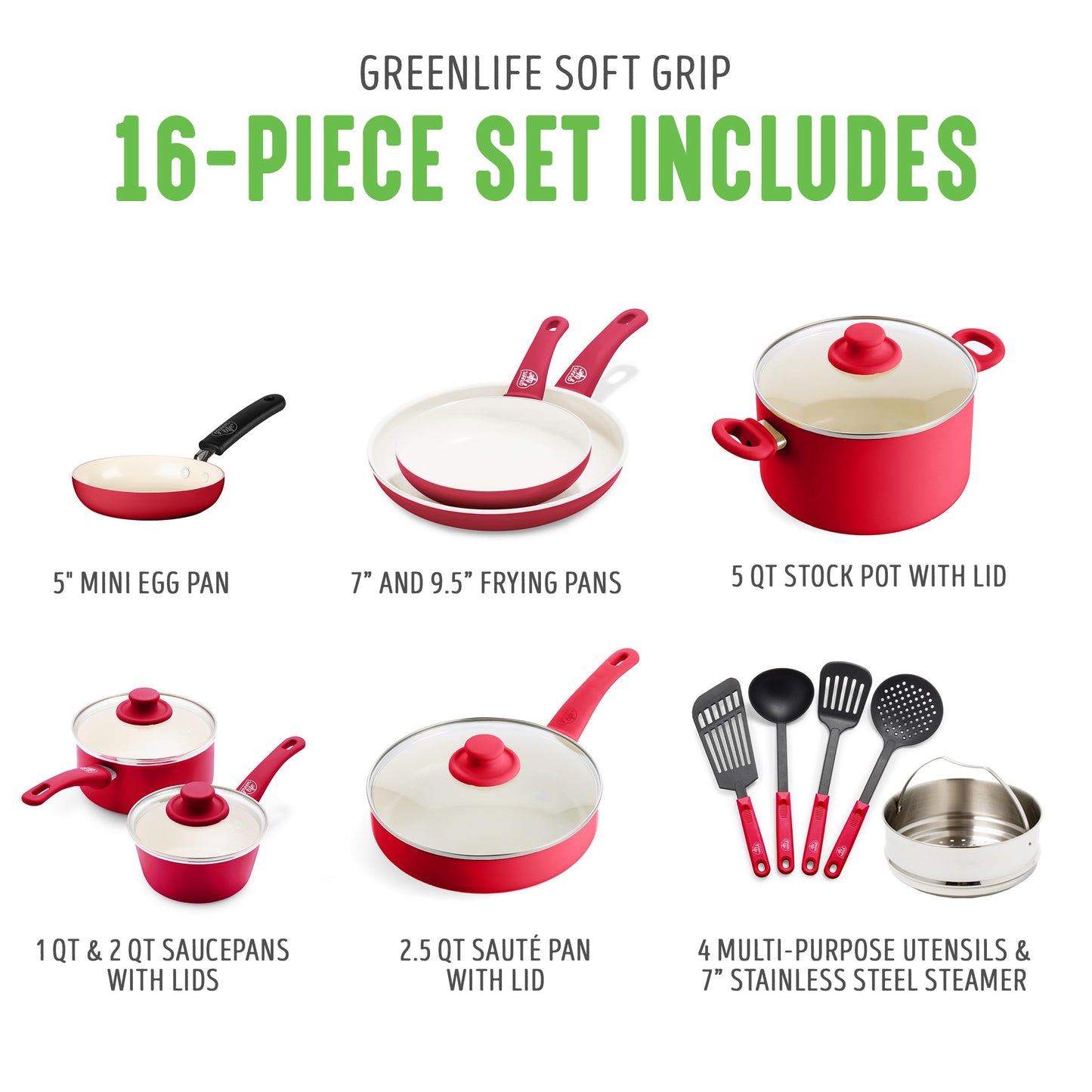 16 Piece Nonstick Cookware Set