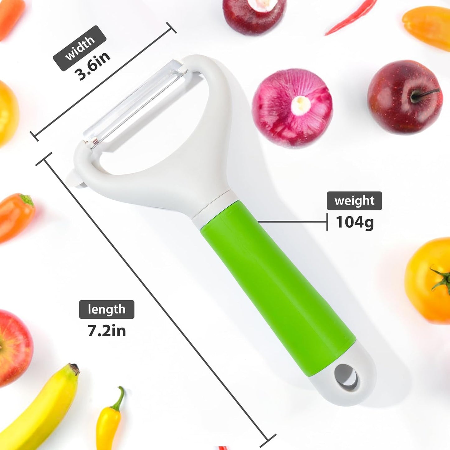 Li&Zhao Vegetable Peelers - Potato Peelers Fruit Peeler Veggie Peeler Carrot Peeler Apple Peeler Garlic Peeler for Kitchen Julienne Peeler, Dishwasher Safe(Green) - Culinary Roots
