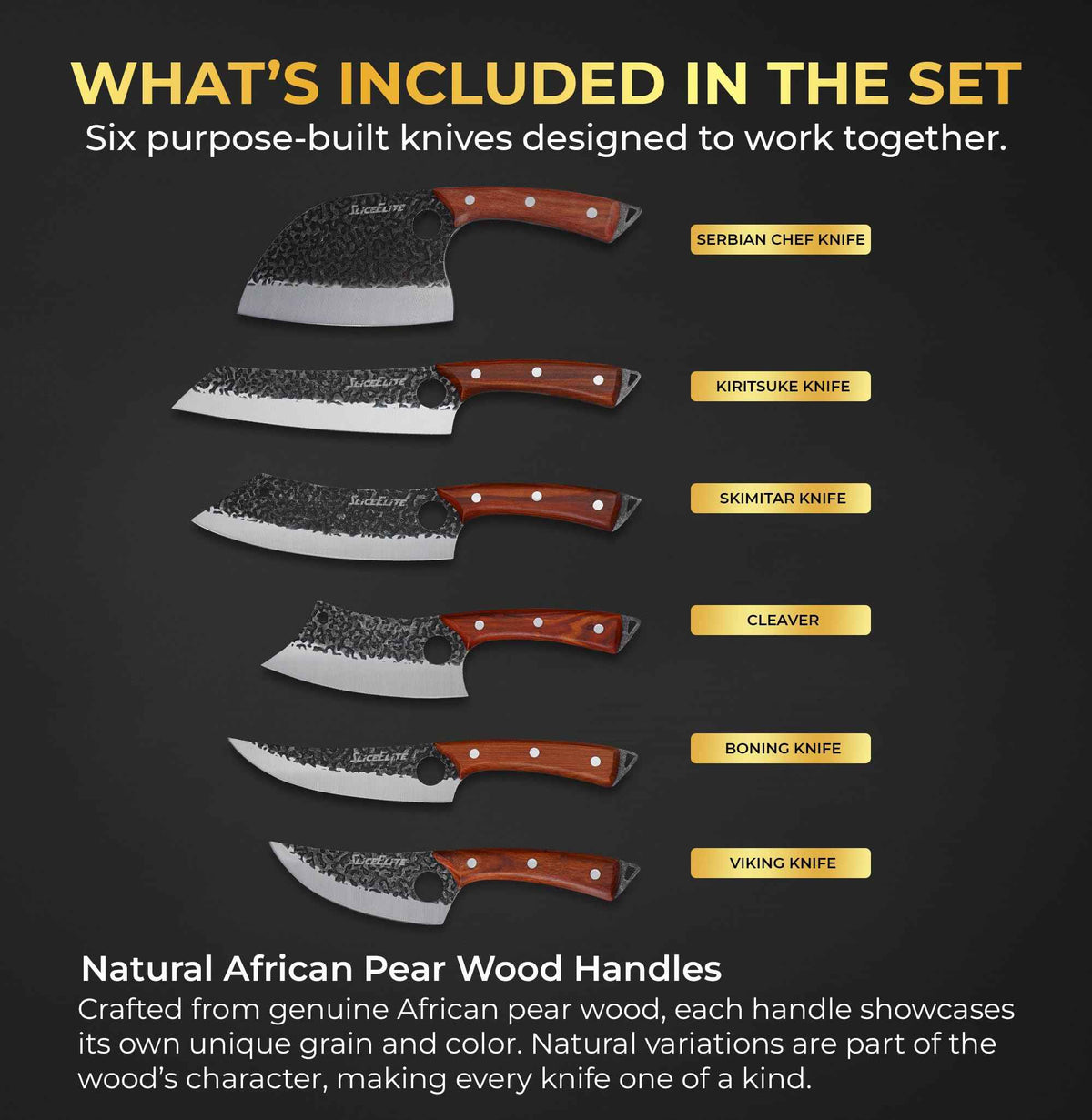 Hand Forged Professional Butcher Knife (6 Count)