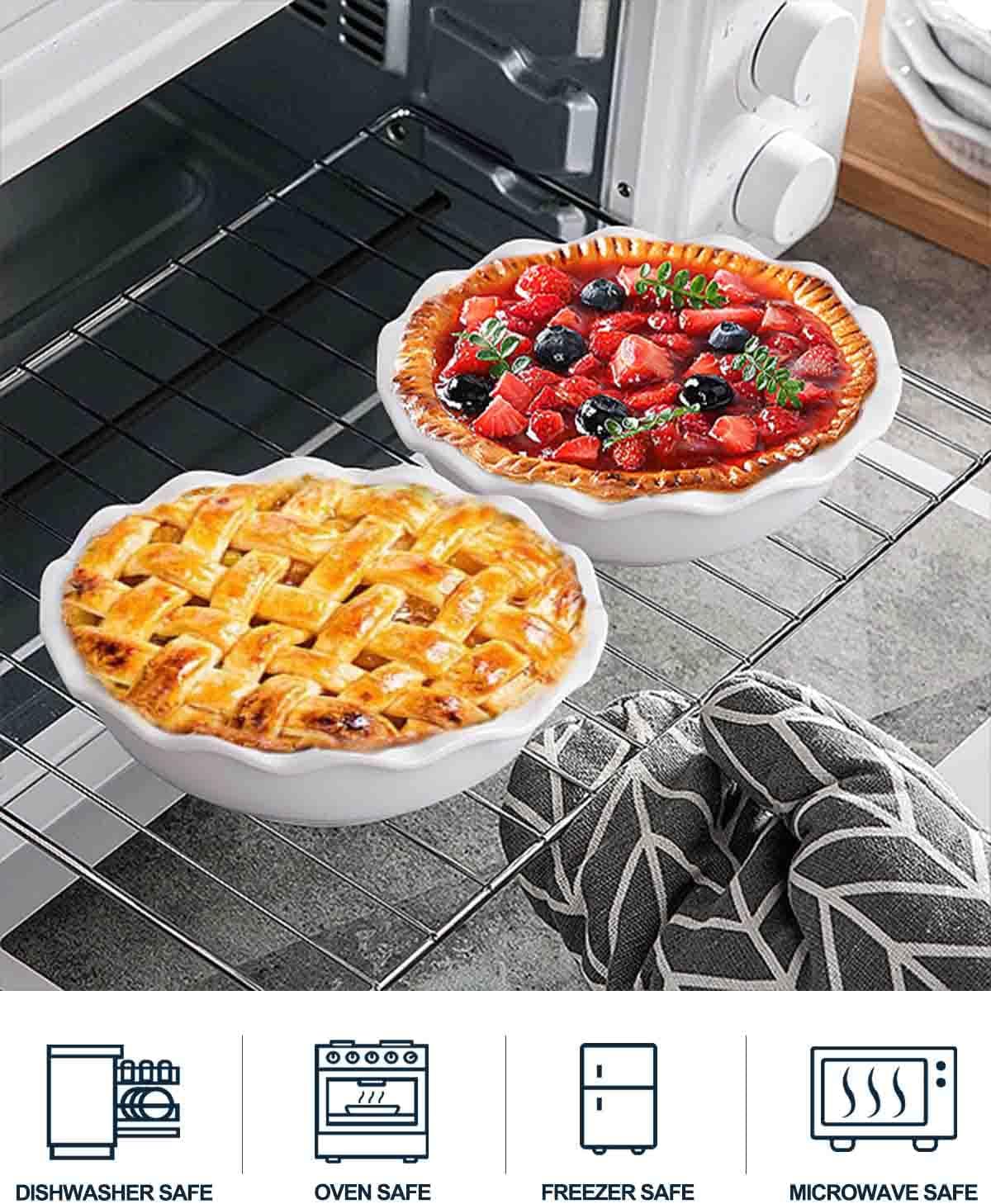 Ceramic Mini Pie Pans, 6.5 Inch Individual Small Pie Pans, 12 Oz Pie Dish Ramekins for Baking Chicken Pot Pie, Quiches, Fruit Pies, Set of 6, White - Culinary Roots