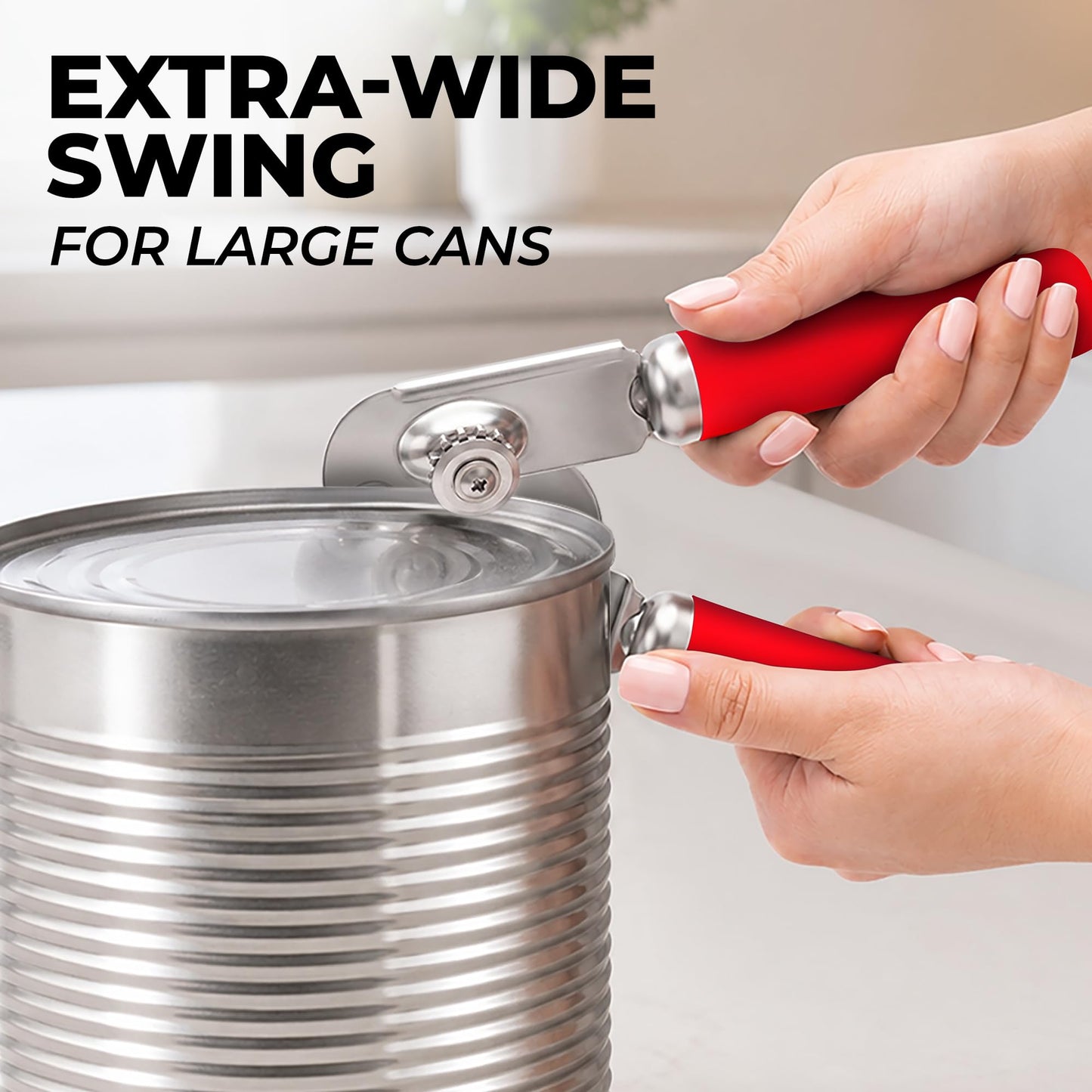 Stainless Steel Swing Open Manual Can Opener Comfortable Grip