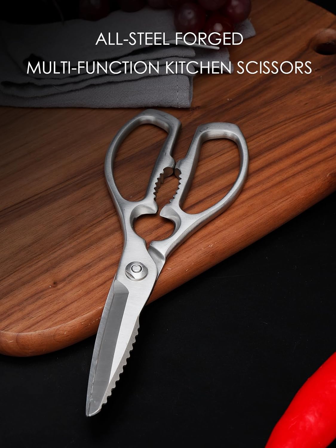 Kitchen Shears – Heavy-Duty Kitchen Scissors for Food | Ideal for Meat, Poultry & Vegetables | 3Cr14 Stainless Steel | Forged for Strength | Dishwasher Safe - Culinary Roots