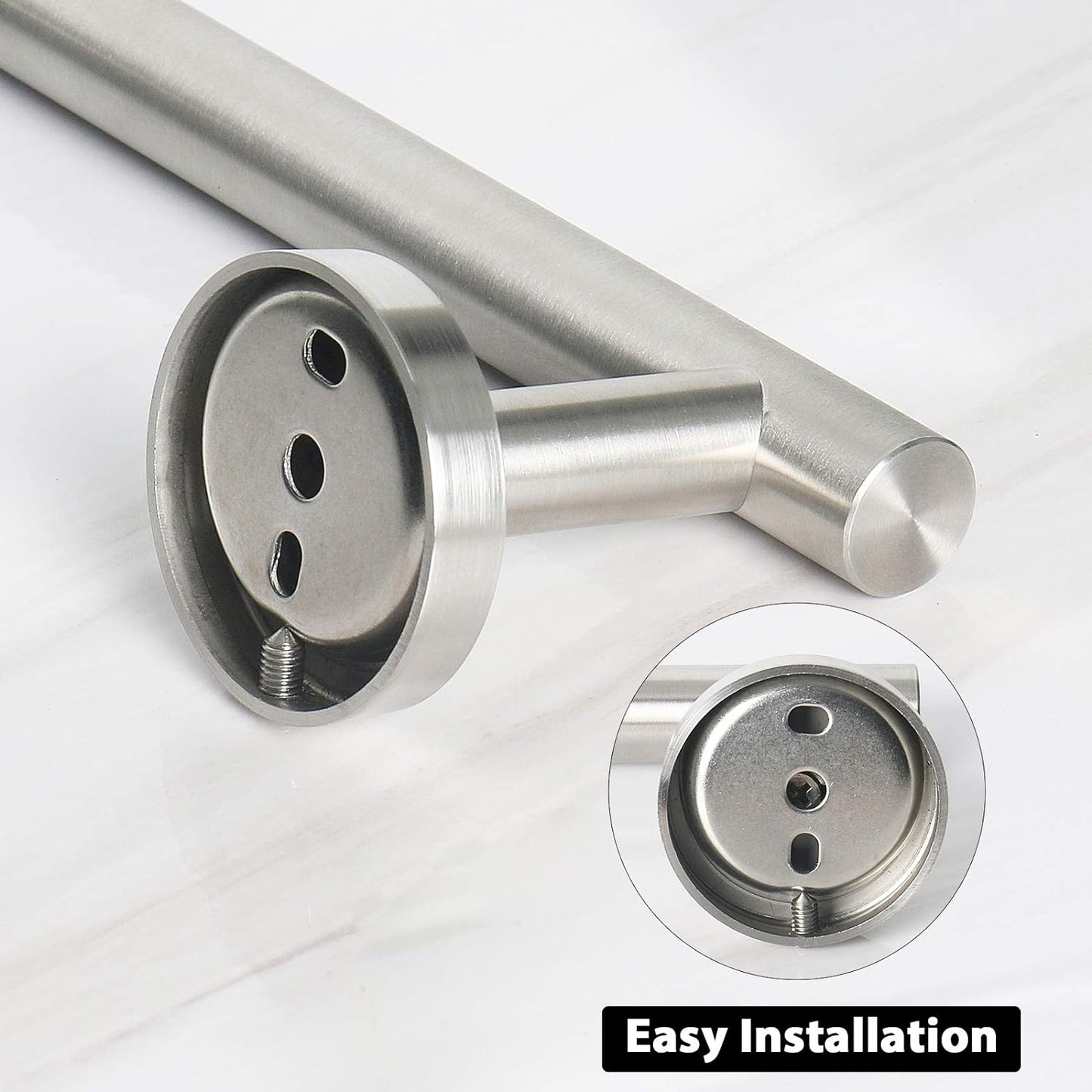 NearMoon Bath Towel Bar, Bath Accessories Thicken Stainless Steel Shower Towel Rack for Bathroom, Towel Holder Wall Mounted (1 Pack, Brushed Nickel, 33 Inch)