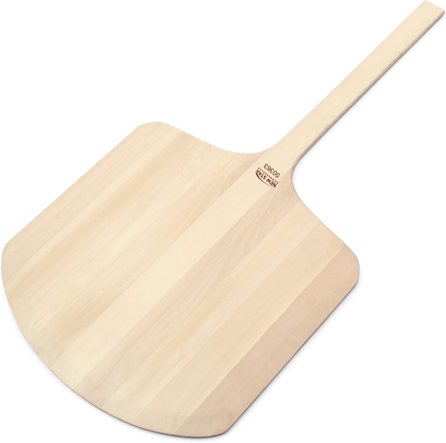 New Star Foodservice 536181 Restaurant-Grade Wooden Pizza Peel, 19" L x 18" W Plate, with 17" L Wooden Handle, 36" Overall Length… - Culinary Roots