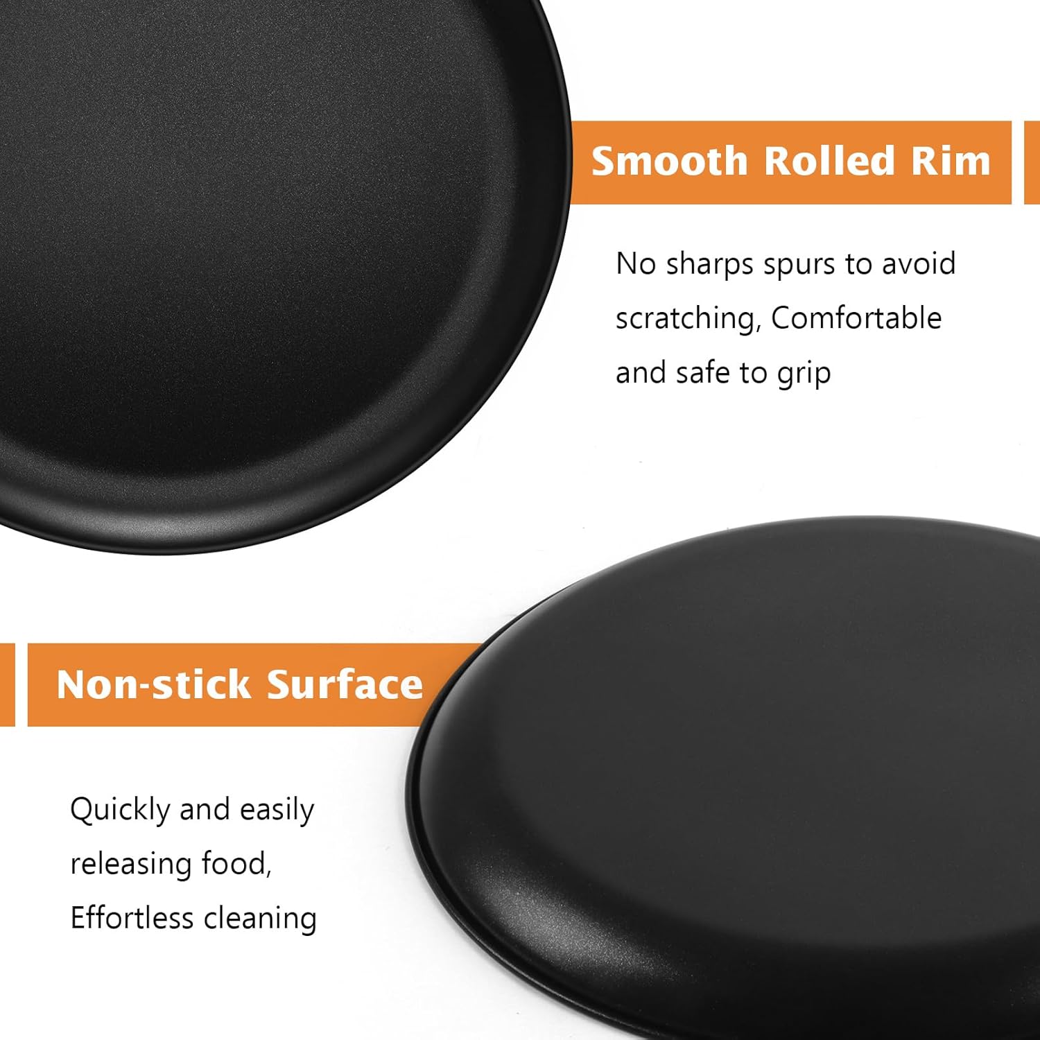 TeamFar Pizza Pan, 12Inch Pizza Tray Round Baking Pans with Stainless Steel Core & Non-stick Coating, for Roasting Cooking, Toxic Free – Set of 4 - Culinary Roots