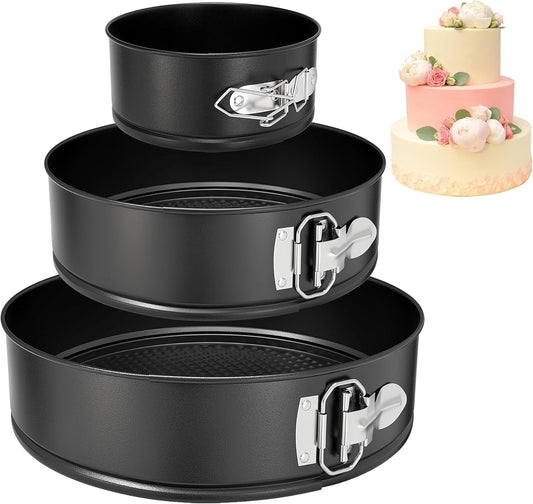 Springform Pan Set of 3 Pcs (4"/7"/9"), Non-stick Cheesecake Pans with Removable Bottom, Round Spring Form Cake Pans Set for Cheesecake, Cheese Cake Pans For Baking - Culinary Roots