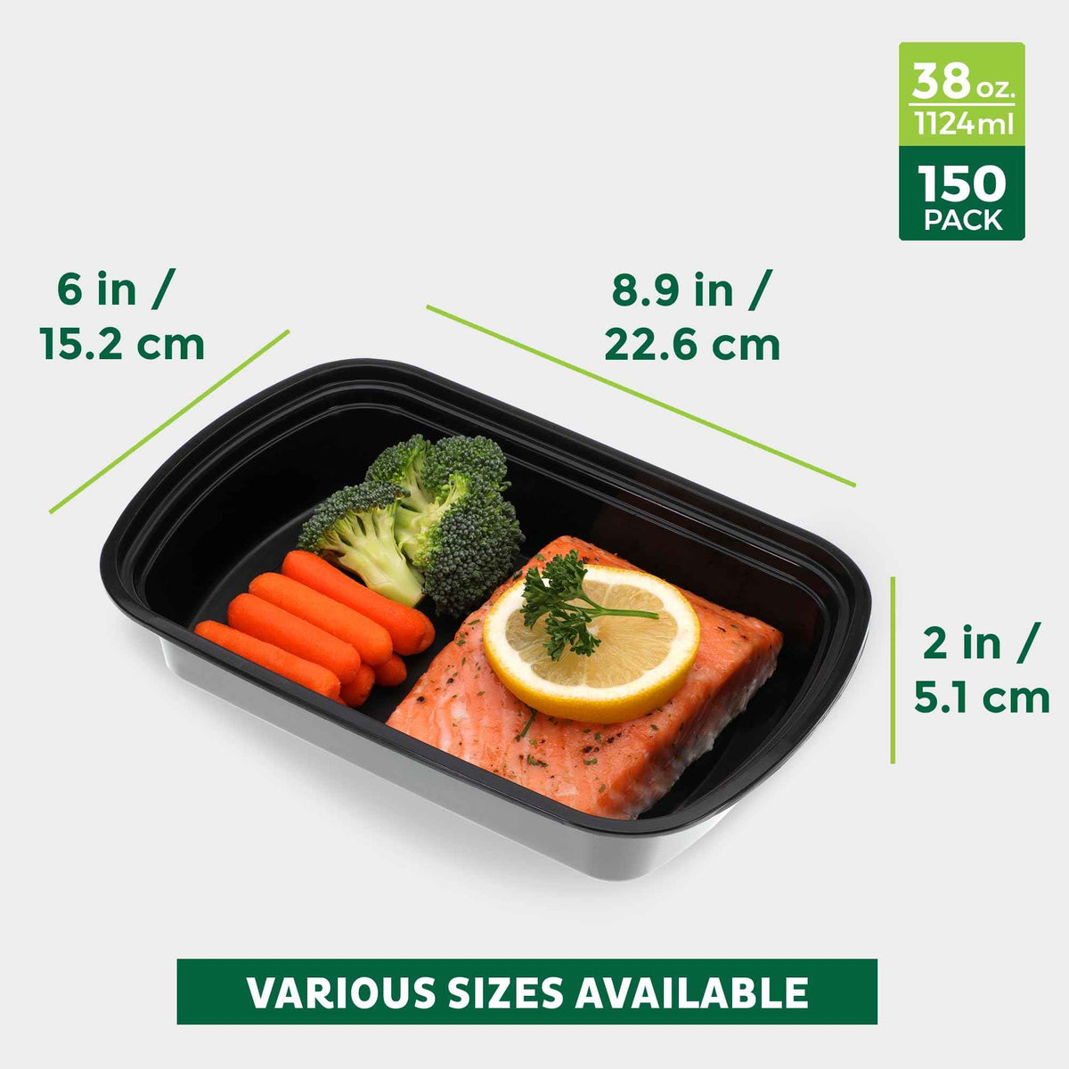 Meal Prep Containers [150 Pack] 1 Compartment Food Containers with Lids (150 Count)