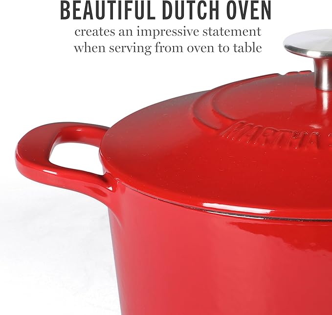 Martha Stewart Gatwick 4 Quart Enamel Cast Iron Dutch Oven - Red