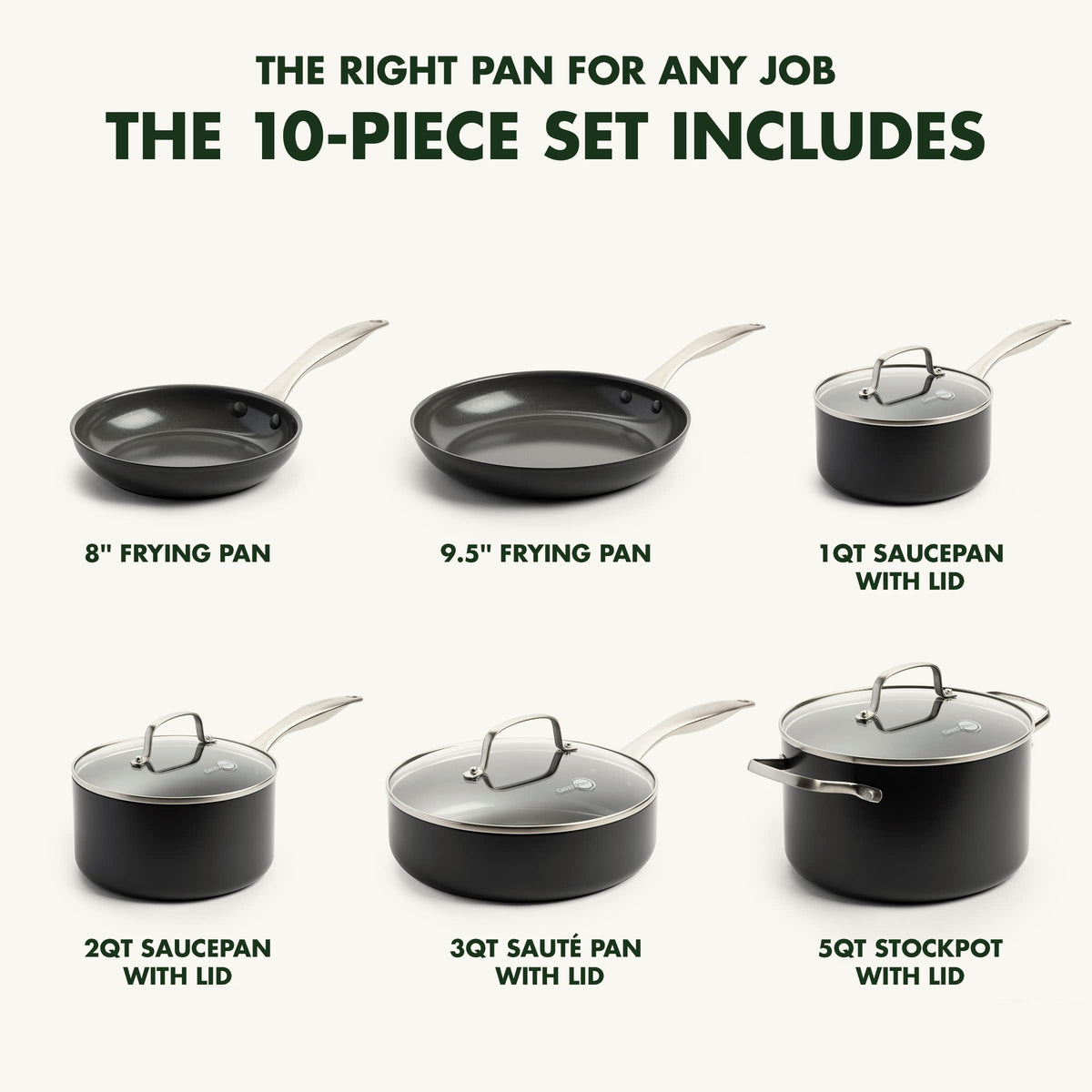 Canterbury 10 Piece Cookware Pot and Pans Set