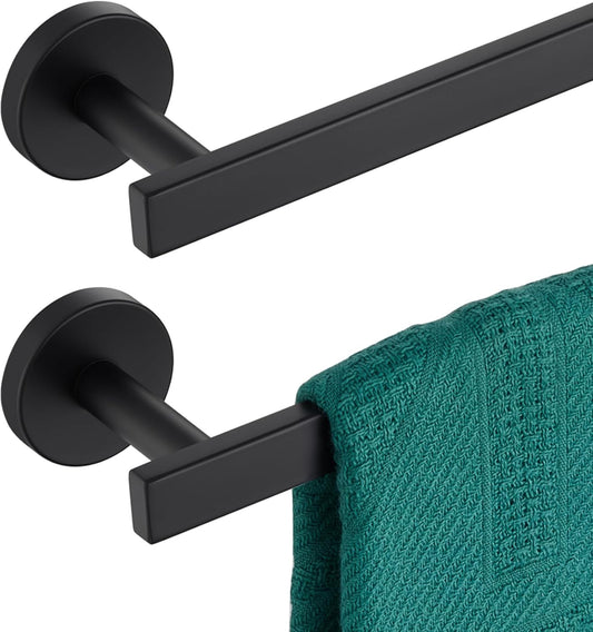 24 Inch Bathroom Towel Bar Bath Towel Rack Kitchen Towel Holder Towel Rails Wall Mounted SUS304 Stainless Steel 2 Pack Matte Black AN4001MB-L24-P2