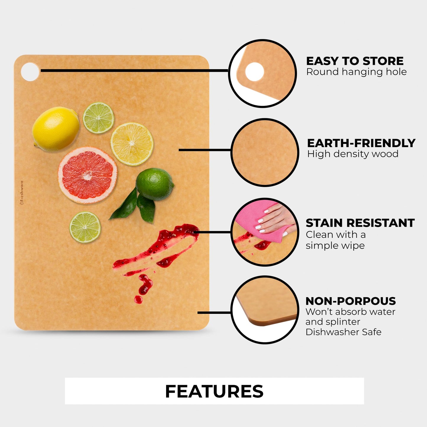 Wood Cutting Boards for Kitchen (2 Count)