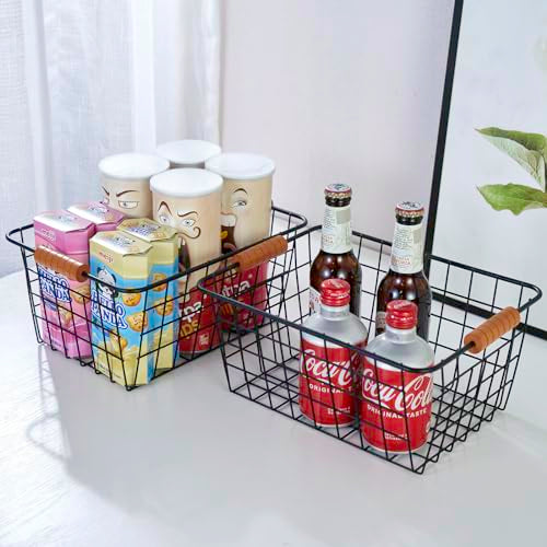 Extra Large】Wire Kitchen Storage Baskets 2 Packs
