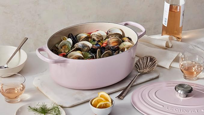 Le Creuset Enameled Cast Iron Signature Oval Dutch Oven, 6.75 qt., Shallot