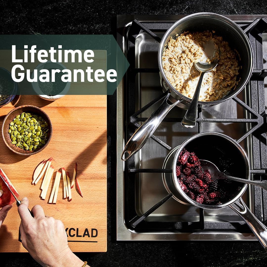 HexClad Hybrid Nonstick 1-Quart Saucepan with Tempered Glass Lid, Stay-Cool Handle, Dishwasher-Friendly, Oven-Safe Up to 900°F, Induction Ready, Compatible with All Cooktops - Culinary Roots