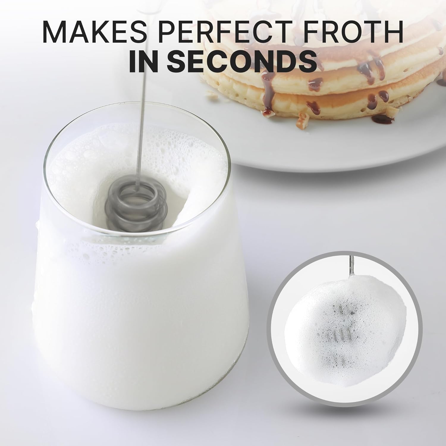 Zulay Kitchen Patented Tornado Triple Whisk Milk Frother with 4 Duracell Batteries – Handheld Foam Maker for Coffee, Lattes, Matcha & Hot Chocolate – Rich, Creamy Froth in Seconds - Culinary Roots