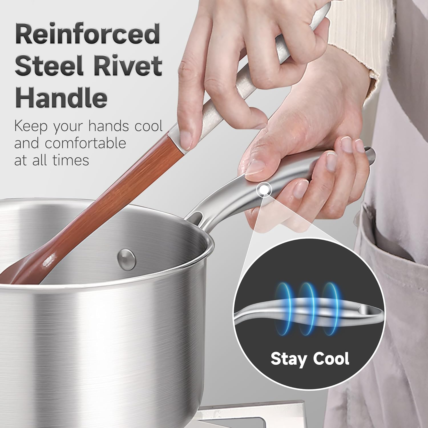 2.5 Quart Stainless Steel Saucepan with Steamer Basket, Tri-ply Full Body, Multipurpose Sauce Pot with Two-Size Drainage Holes Lid, Perfect For Boiling Gravies, Pasta, Noodles - Culinary Roots