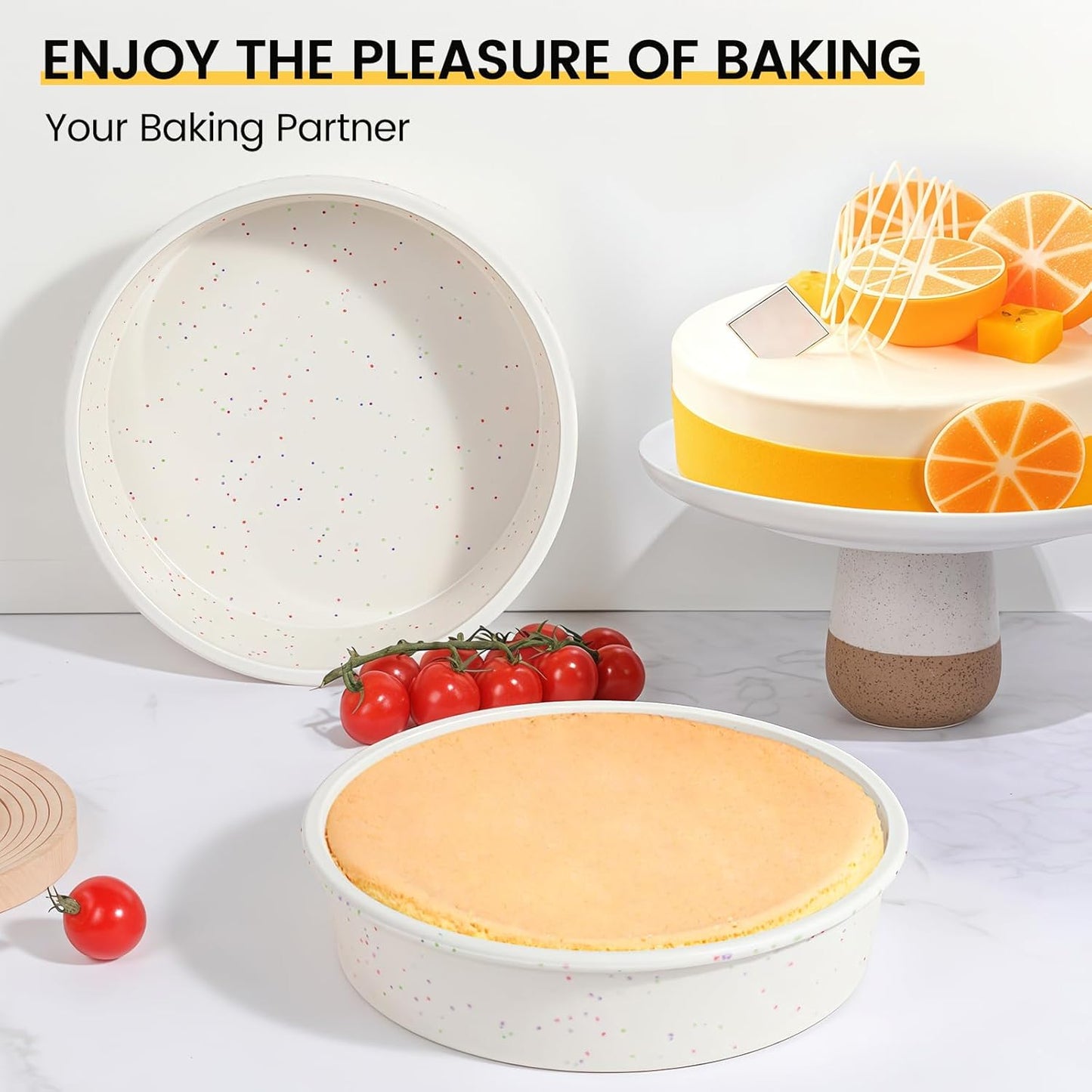 Vinino 8 Inch Silicone Round Cake Pan with Metal Reinforced Frame, Nonstick Silicone Springform Pan for Baking Suitable for Making Layers, Cheese & Chocolate Cakes - Culinary Roots