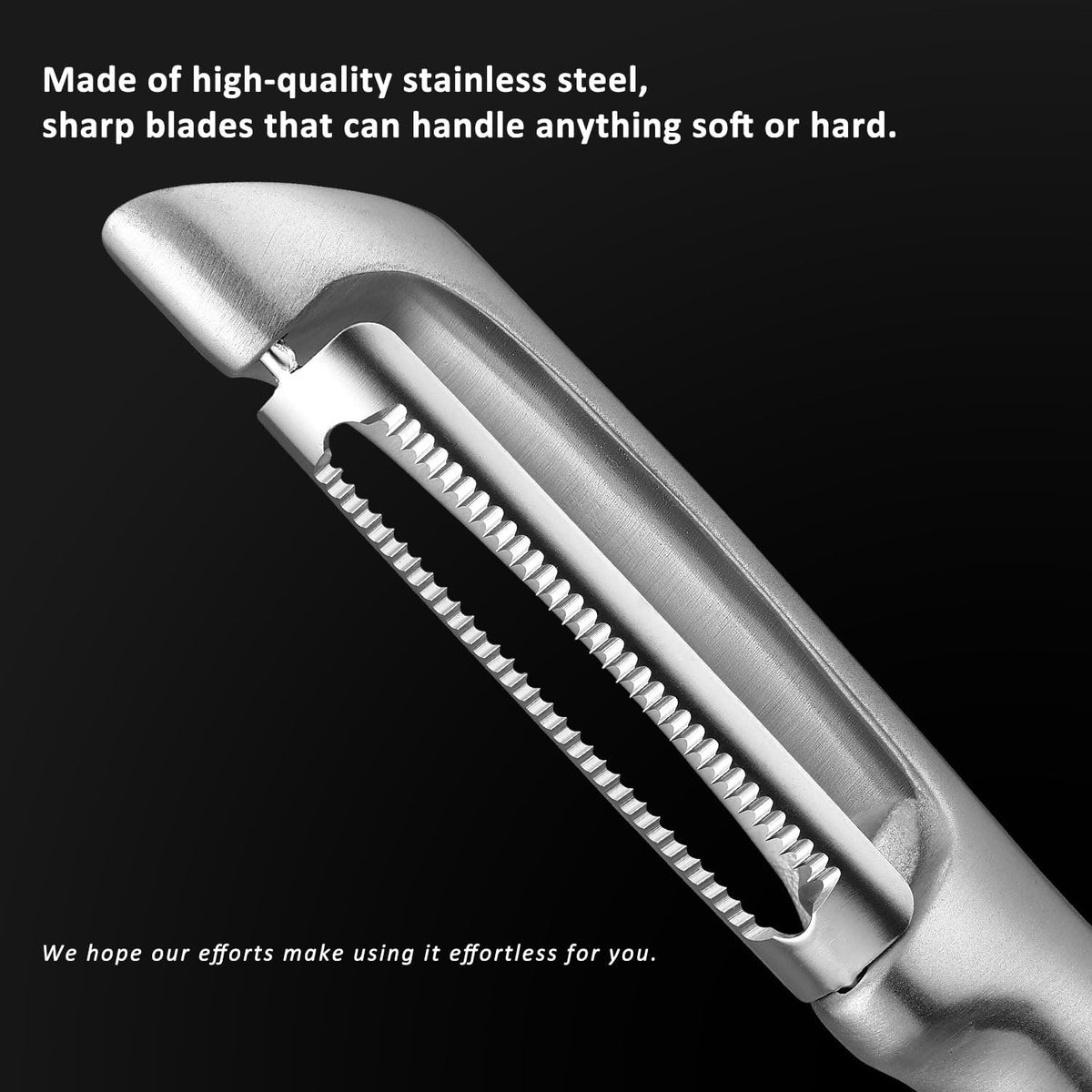 Serrated Blade Premium I Type 304 Stainless Steel Multifunctional Kitchen Peeler Real Wood Handle Ultra Sharp Blade Vegetable Potato Apple（Agarwood） - Culinary Roots