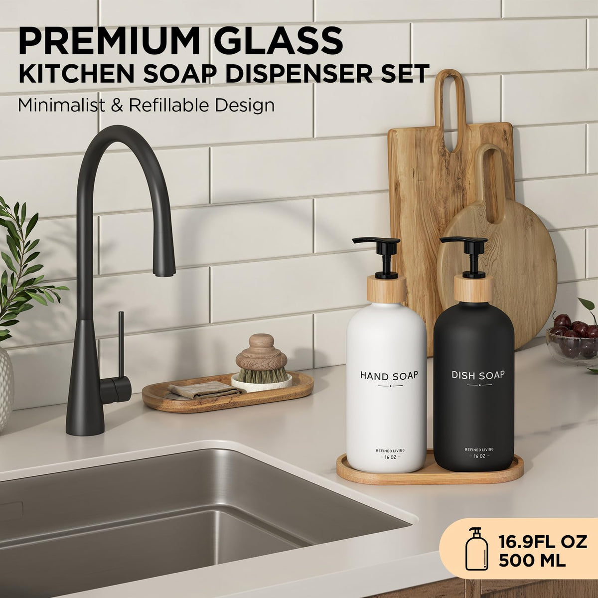 Hand and Dish Soap Dispenser Set (2 Count)