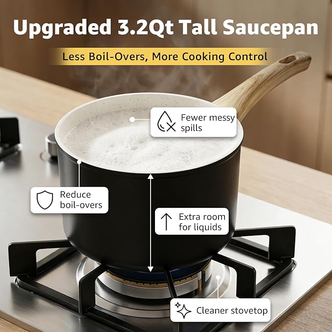 Bazova 25-Piece Pots and Pans Set Non Stick,Titanium Ceramic Cookware Set Non Toxic,Long-Lasting,PFAS Free,Induction Compatible,Complete Kitchen Set for All Family Cooking Needs