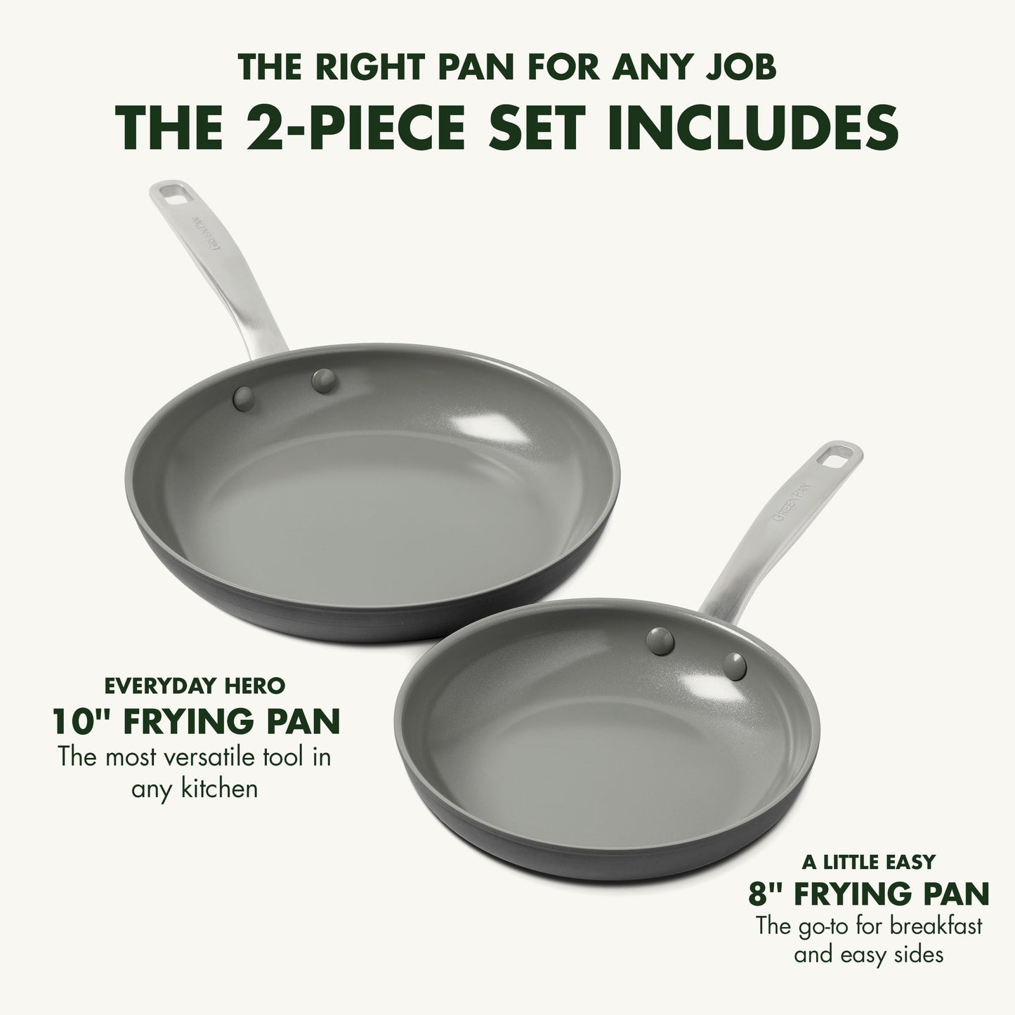 Chatham Hard Anodized Healthy Ceramic Nonstick 8" and 10" Frying Pan Skillet Set